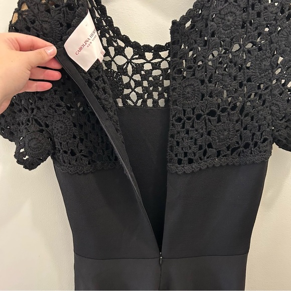 Carolina Herrera Macrame Yoke Dress large black - Picture 7 of 11
